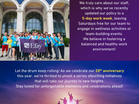 Rising to efay's 20th anniversary