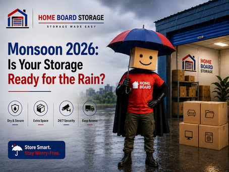 HomeBoard storage facility protecting household belongings during Monsoon 2026 in Chennai and Bangalore
