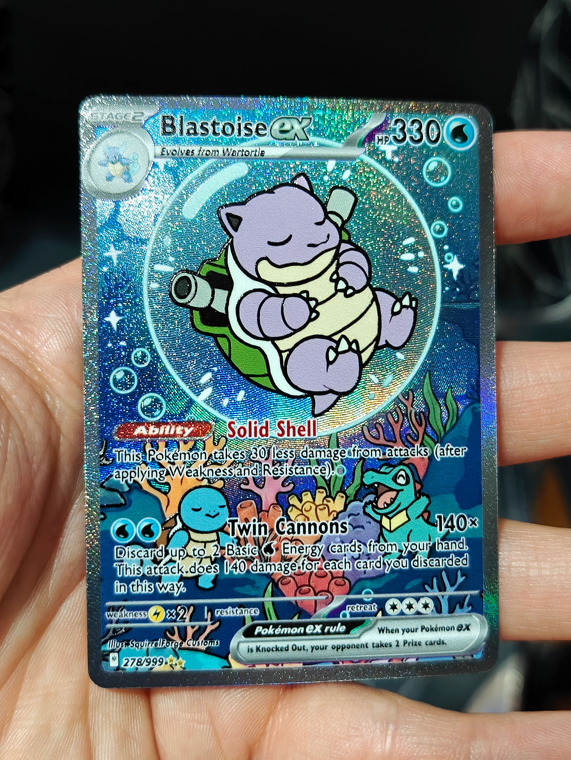 Shiny Bubble Blastoise ex - Ultra Premium Textured SIR Card