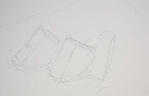 disegno di tre pezzi di anguria realizzato per l'acquerello