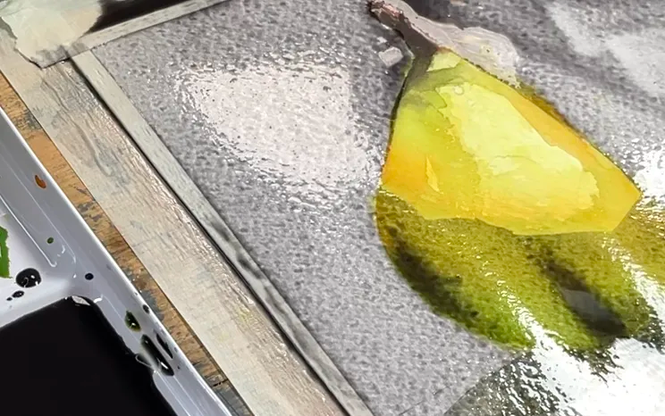 foglio bagnato e colore