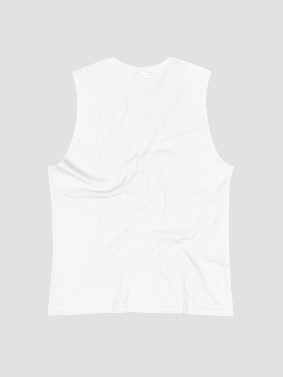 vue de dos du debardeur blanc au logo rouge Player Shadow centré