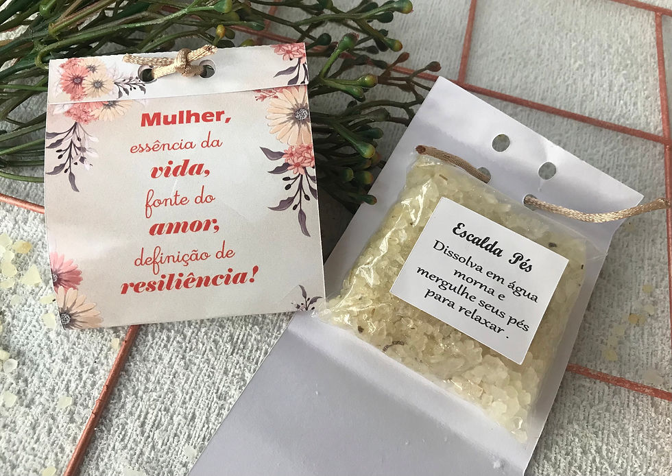 Lembrancinha envelope com Escalda pés - Dia da Mulher