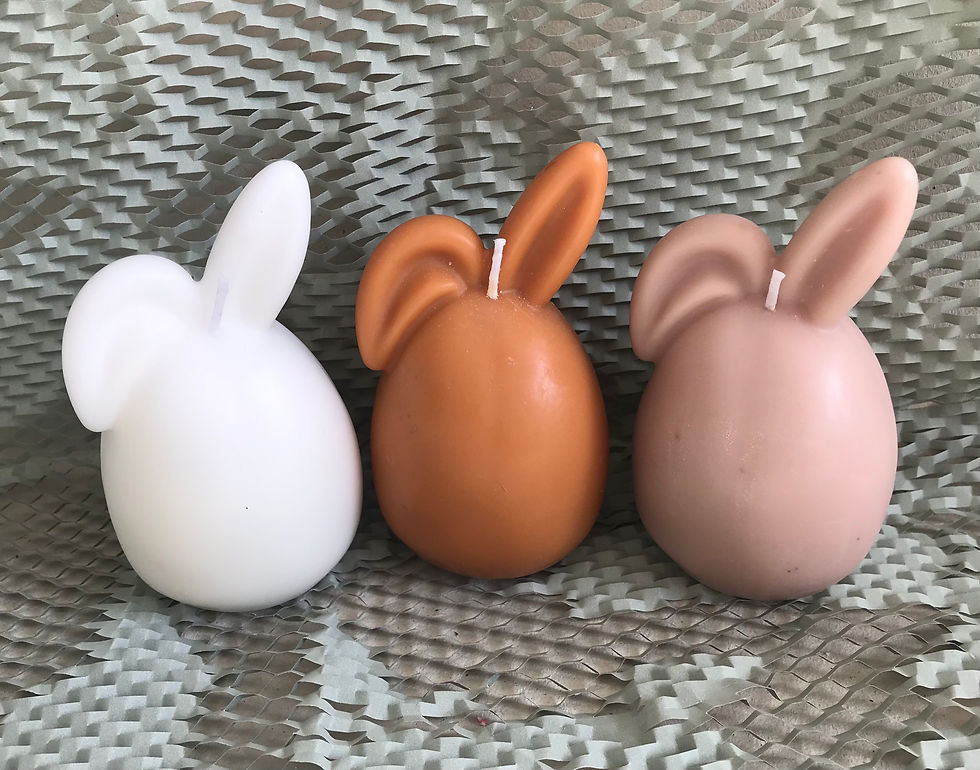 Miniatura: Vela personalizada ovo coelho da Páscoa com orelha caída