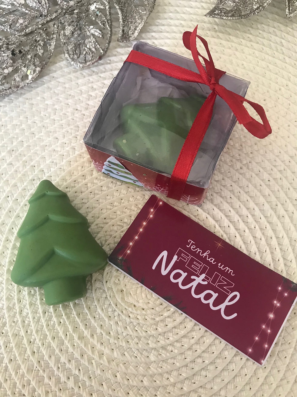 Lembrancinha Natalina Sabonete Pinheiro na Caixinha