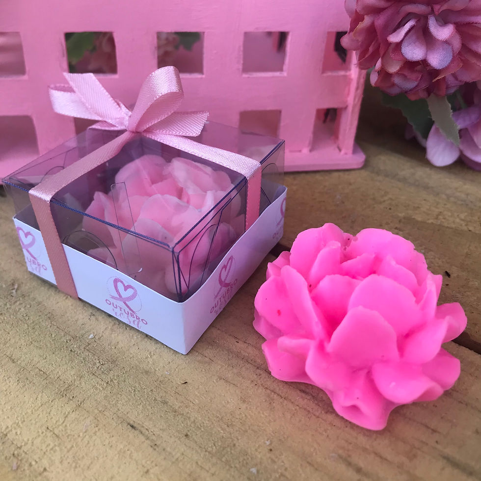 Lembrancinha Outubro Rosa -Sabonete na Caixinha de Acetato