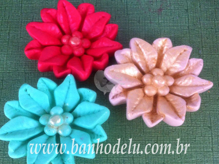 Lembrancinha Natalina Sabonete Flor de Natal (unidade)