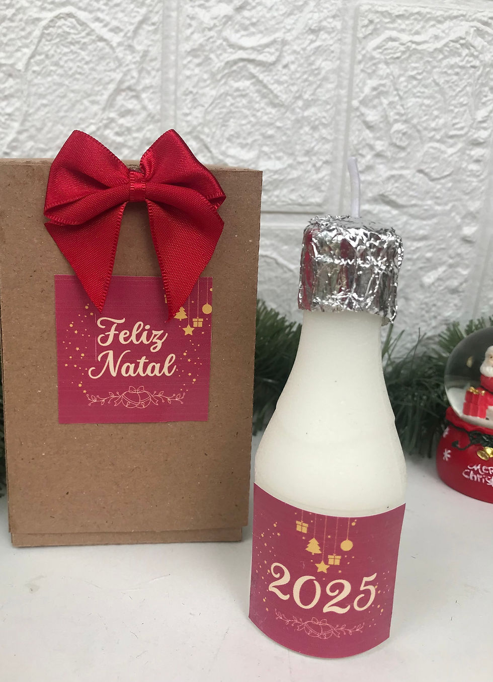 Lembrancinha Vela Artesanal Garrafa de Champanhe (unidade)