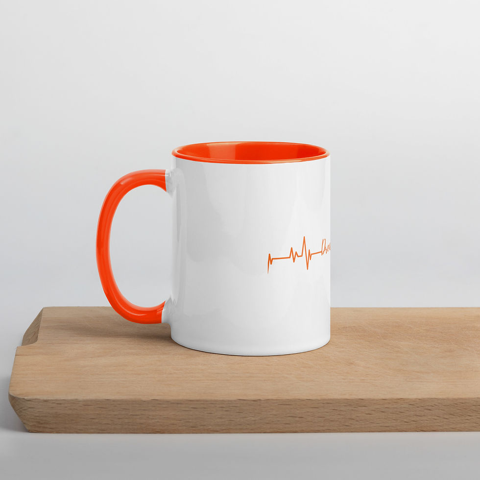 Thumbnail: Orange Drone Life Pulse Mug with Color Inside