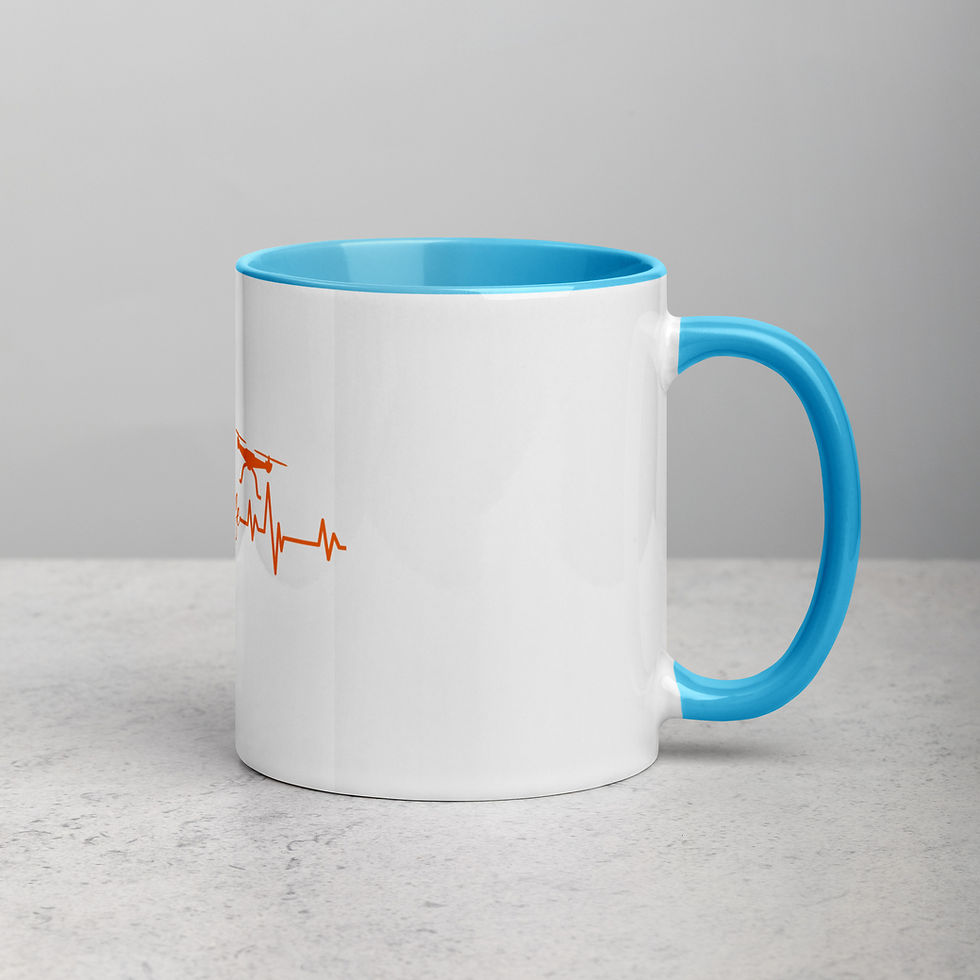 Thumbnail: Orange Drone Life Pulse Mug with Color Inside