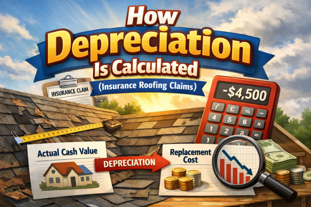 Understand how depreciation works in insurance claims. Key factors like age, wear, and material influence roofing claim calculations.