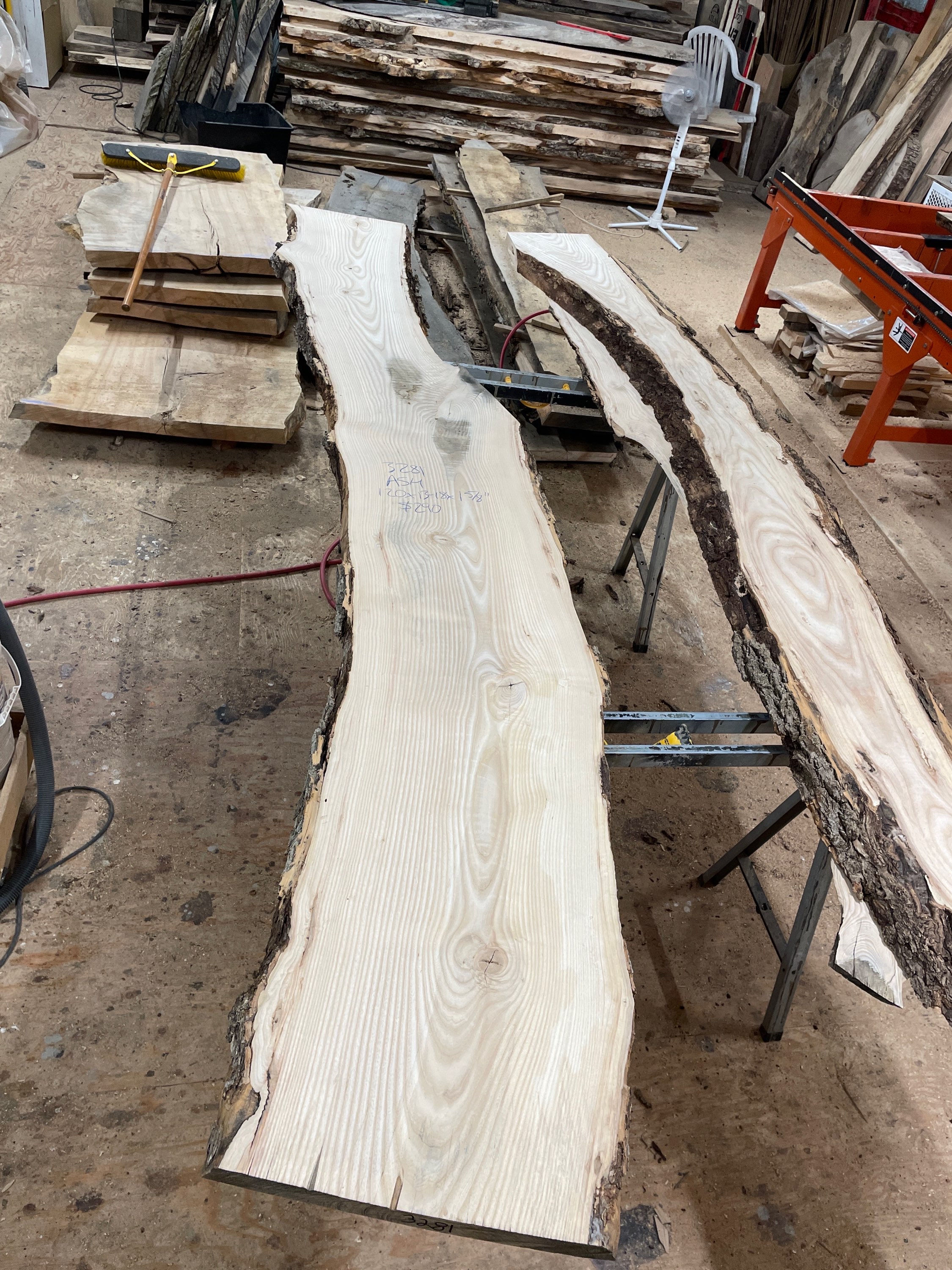 Curved ash slab