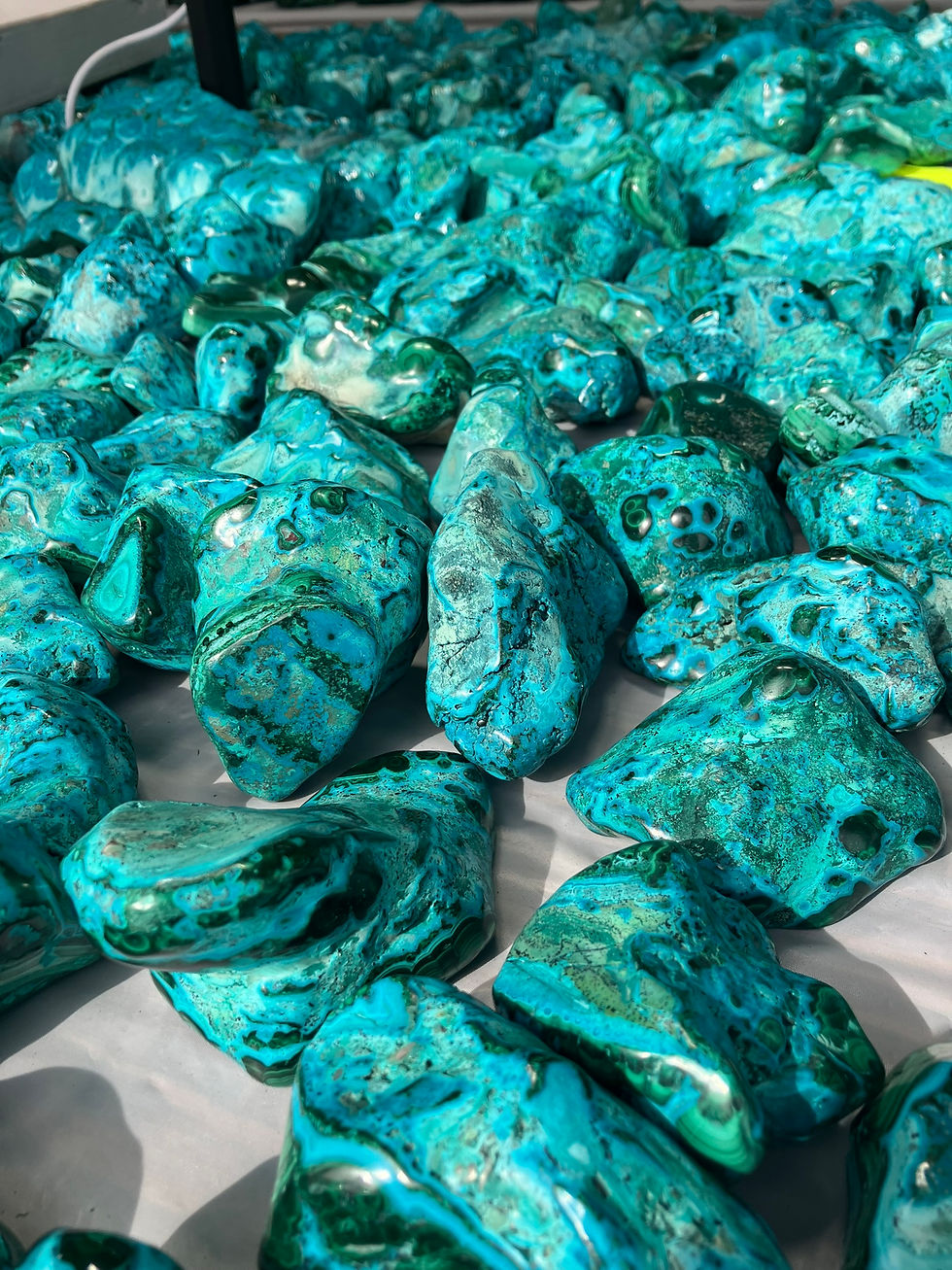Chrysocolla malachite polish rough
