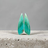 Paire de cabochon en bois opalisé