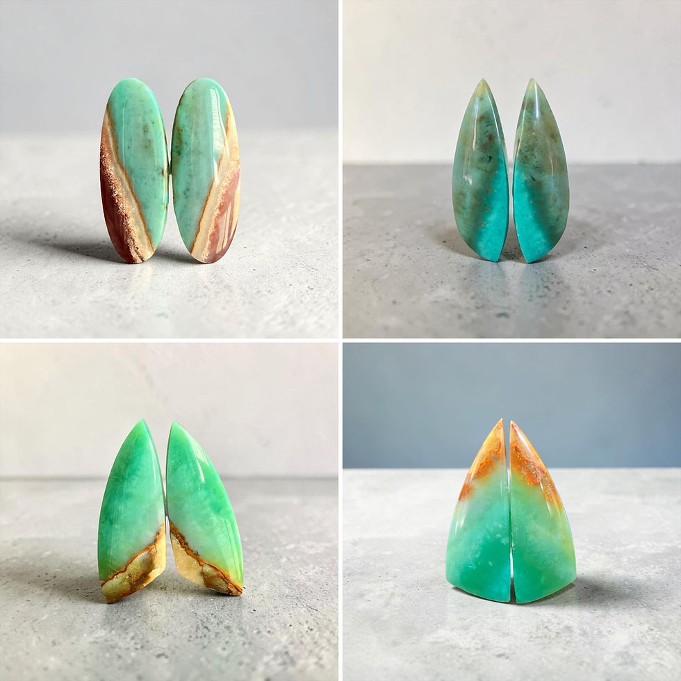 Cabochons commercialisés comme bois opalisé d'Indonésie (Java)