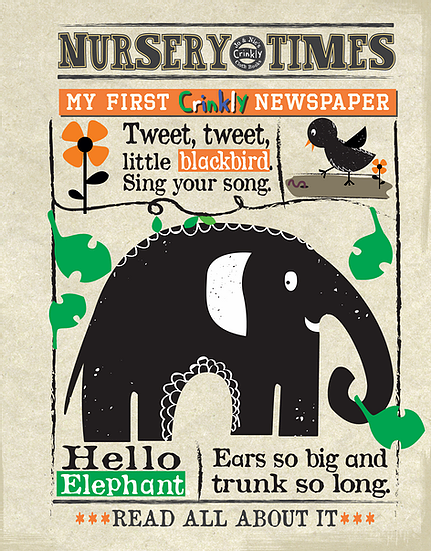 Nursery Times Crinkle Newspaper Simply Animals