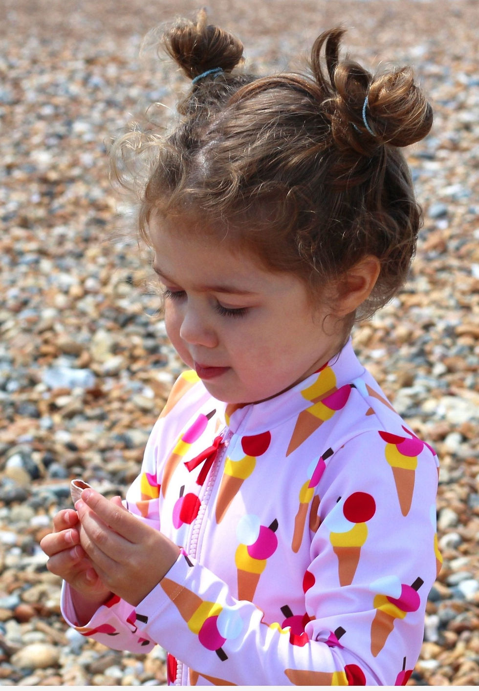 Thumbnail: Ice Cream Cones Long-Sleeved Kids' Swimsuit