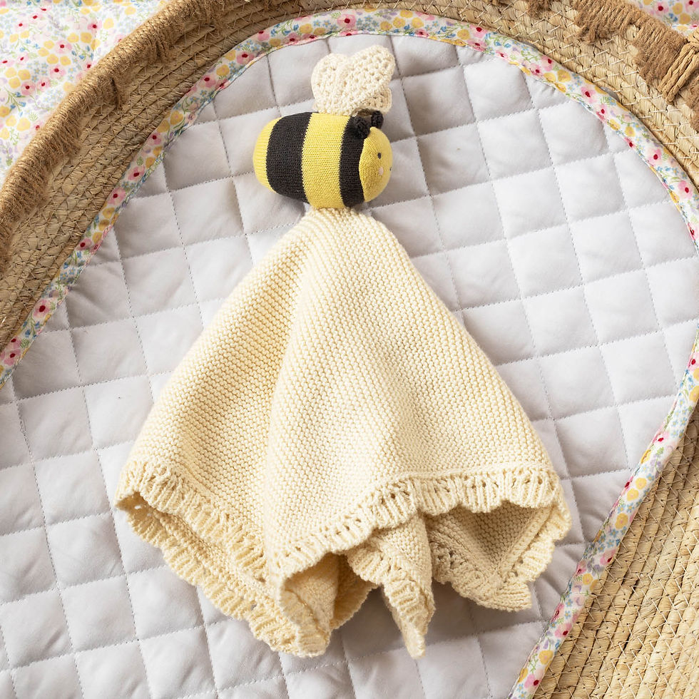 Thumbnail: Buzzy Bee Baby Knitted Cotton Cuddle Cloth Comforter