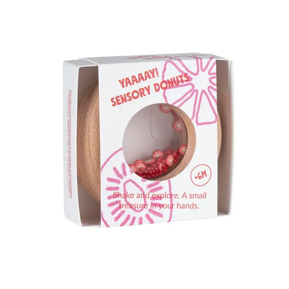 Thumbnail: Wooden Sensory Donut Tomato Teether Rattle