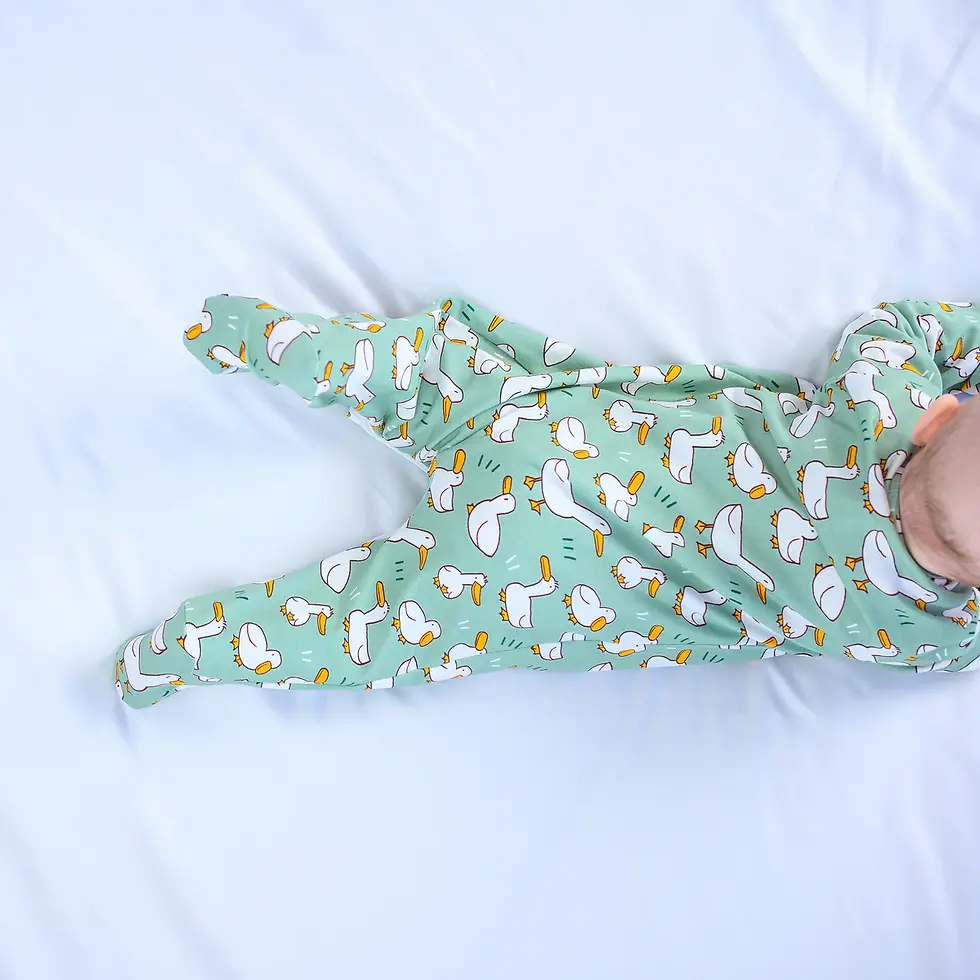 Thumbnail: Dancing Ducks Cotton Babygrow 6-12mths