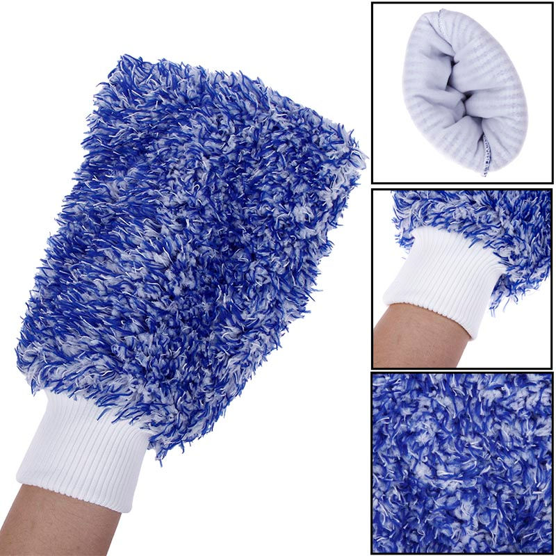 Thumbnail: AUGUST RACE MICROFIBRE DETAILING MITT BLUE