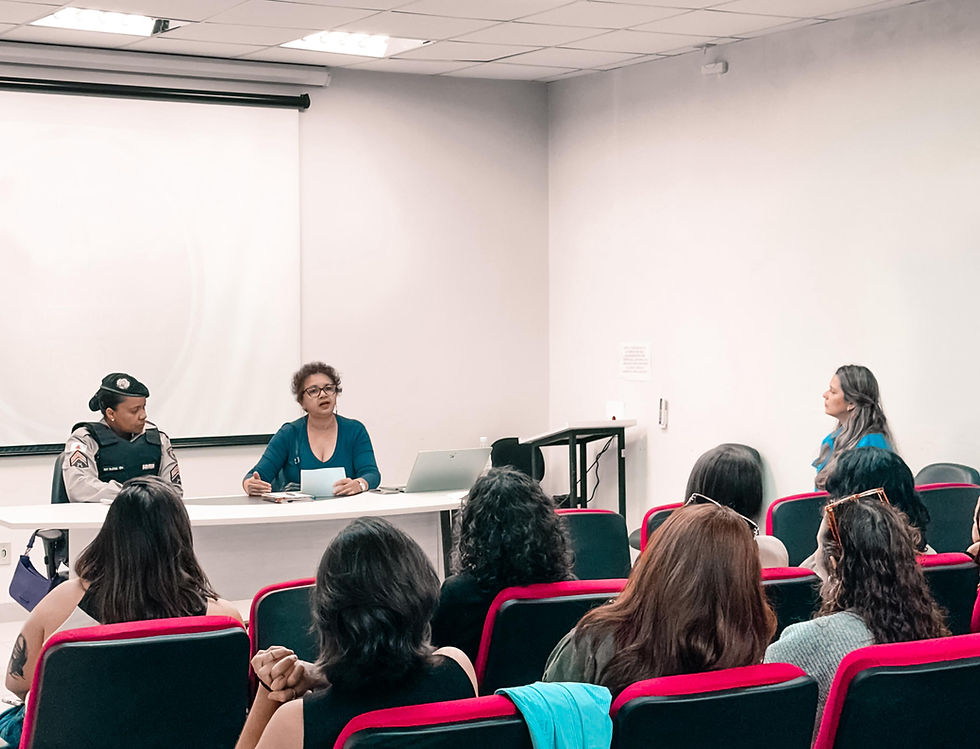 Apresentação da rede no evento de lançamento do Guia Todas Por Nós.