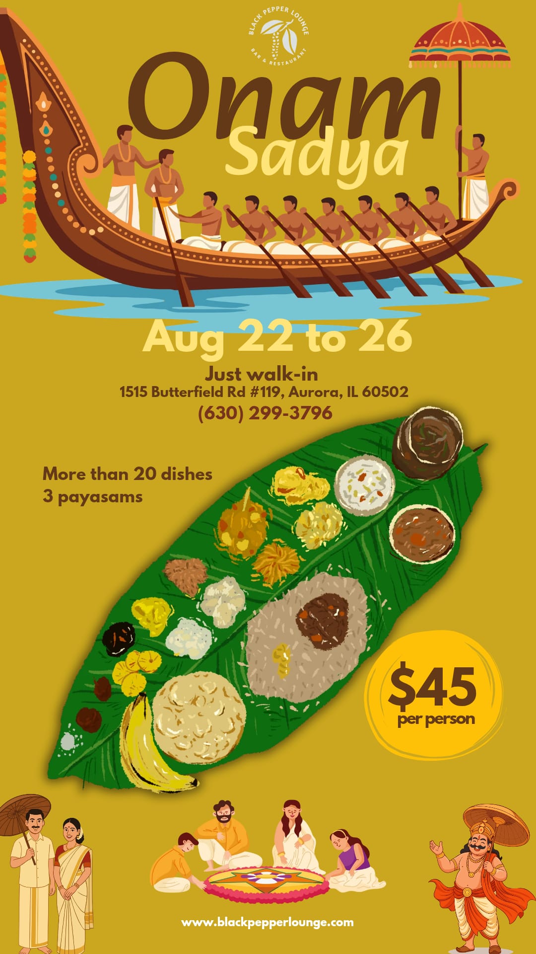 Onam Sadhya 2026 at Black Pepper Lounge