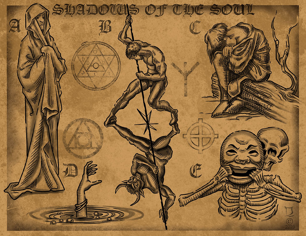Shadows Of The Soul Vintage Tattoo Flash