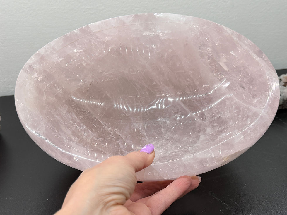 Thumbnail: Huge rose quartz bowl