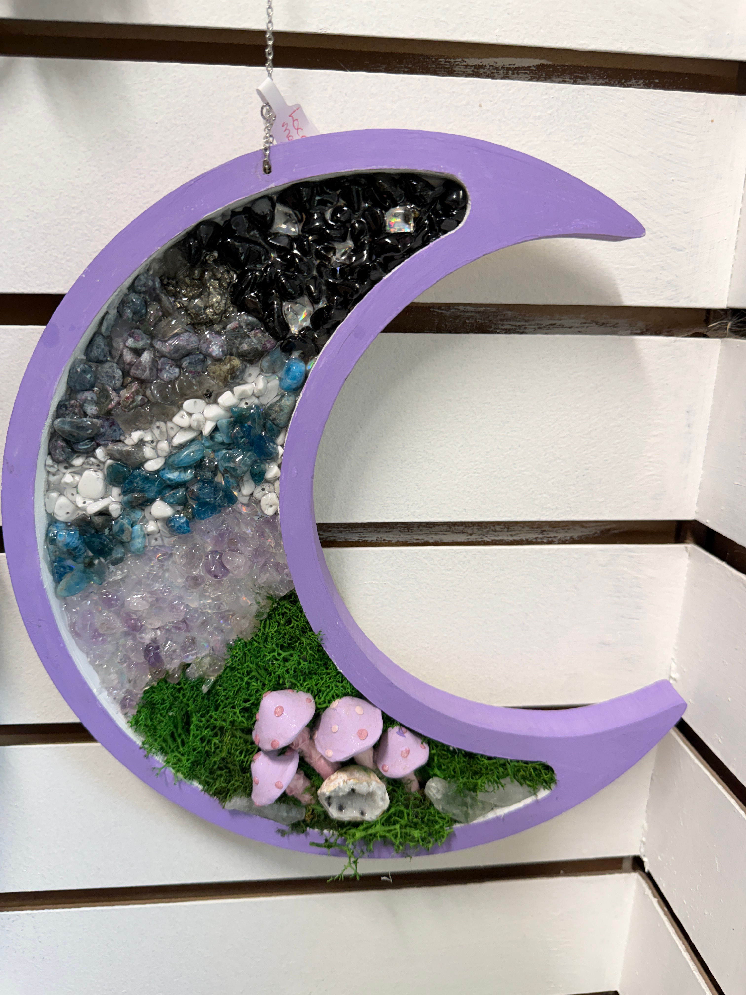 Crystal crescent moon decor