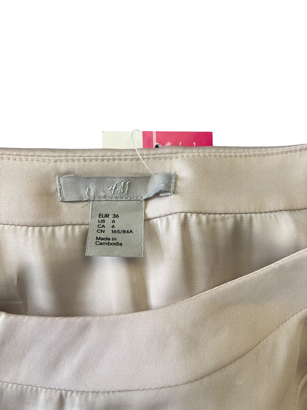 Thumbnail: H&M Beige With Blue Design Dress - Size US 6