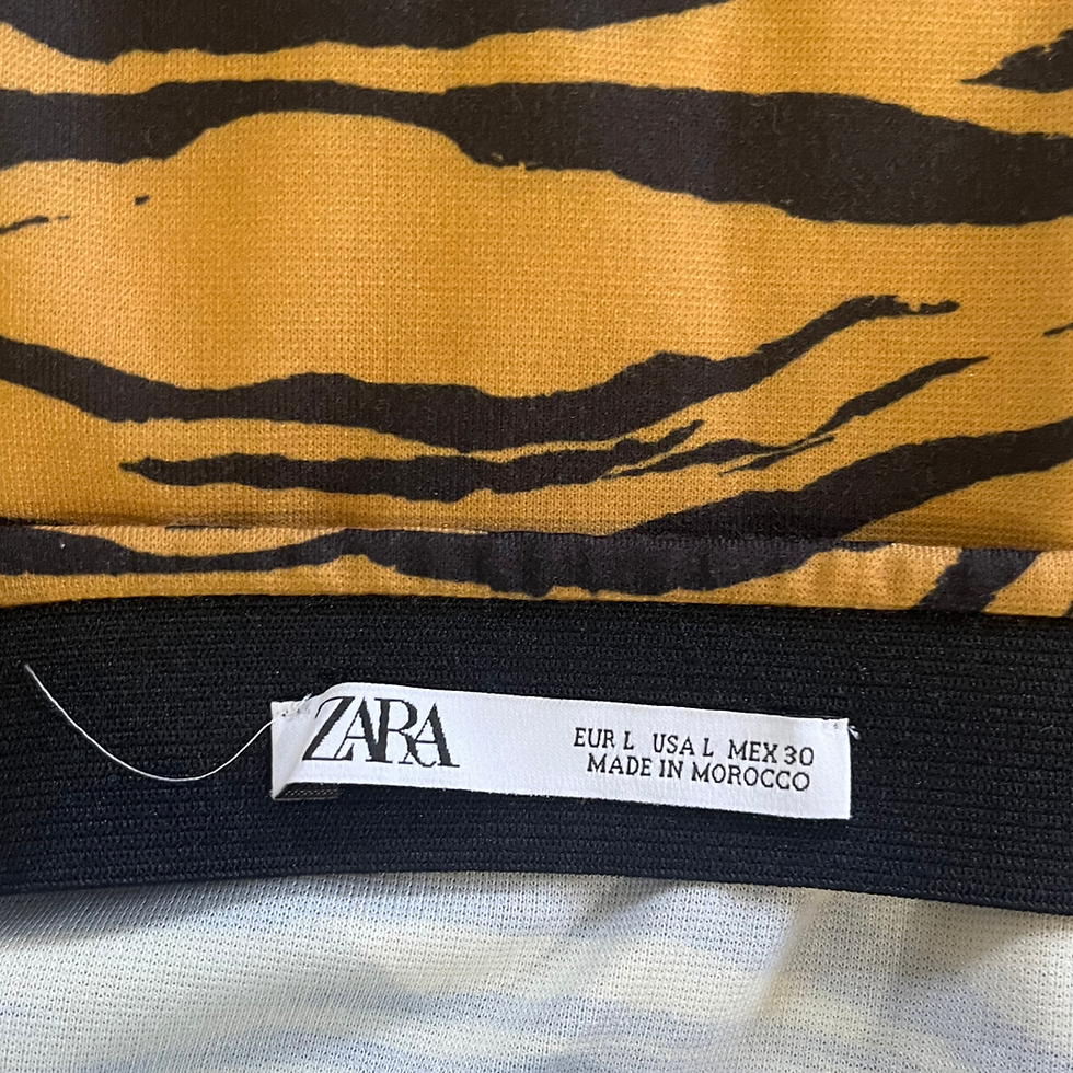 Thumbnail: Zara Yellow And Black Midi Skirt - Size Eur Large