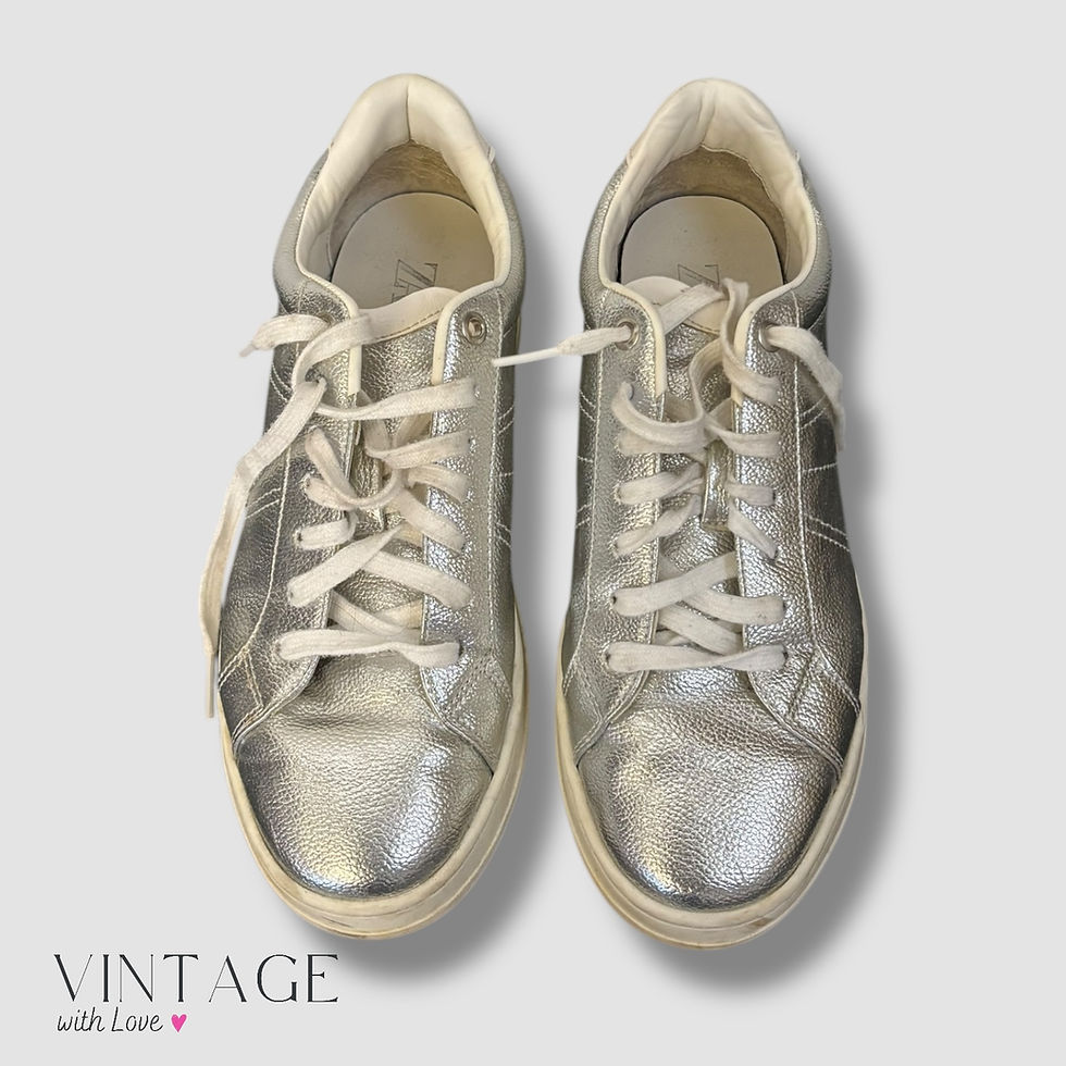 Thumbnail: Zara Silver Sneakers - Size 37