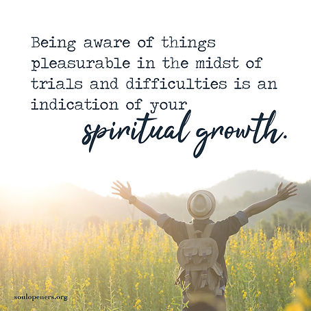 Be aware of pleasure in the midst of trials.