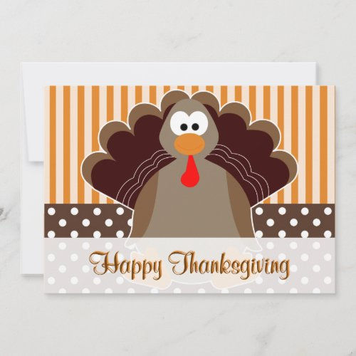 Top 5! Cute Turkey Happy Thanksgiving Flat Card