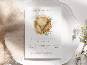 Best Deals! Watercolor Turkey Thanksgiving Dinner Invitation