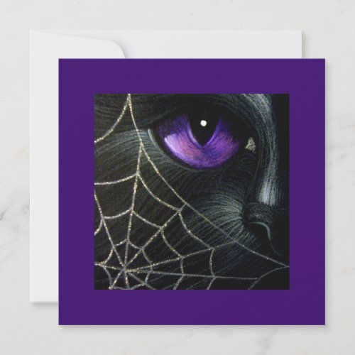 Best Price! BLACK CAT & SPIDER WEB CUSTOMIZE HALLOWEEN CARD