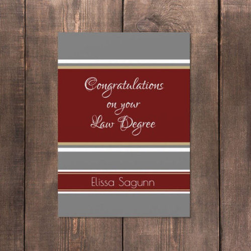 Big Deals! Wow! Law degree Graduation card