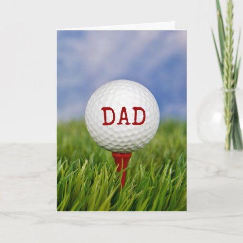 Best Deals! golf ball on tee for Father's Day Card
