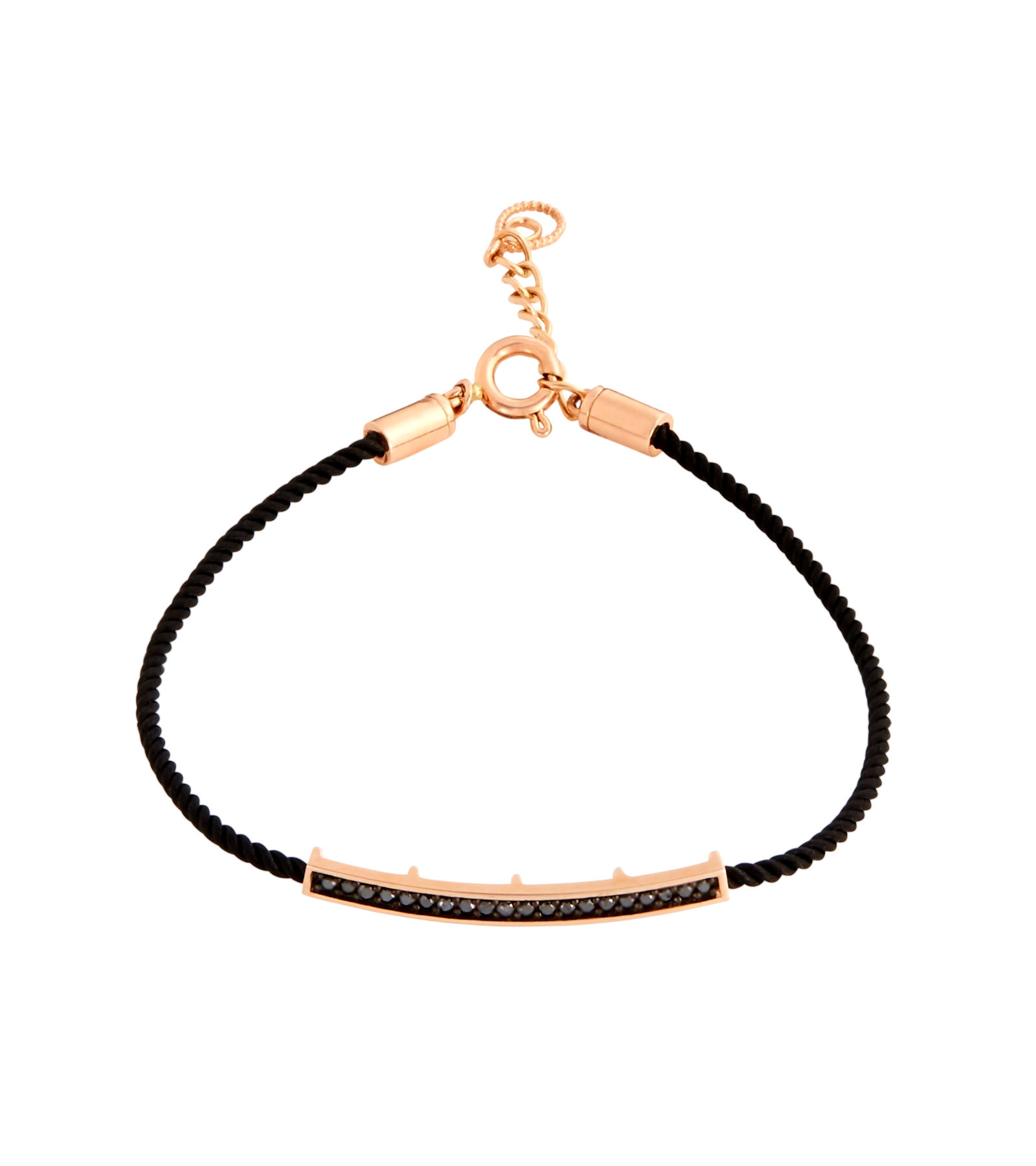 rose gold black diamond silk bracelet