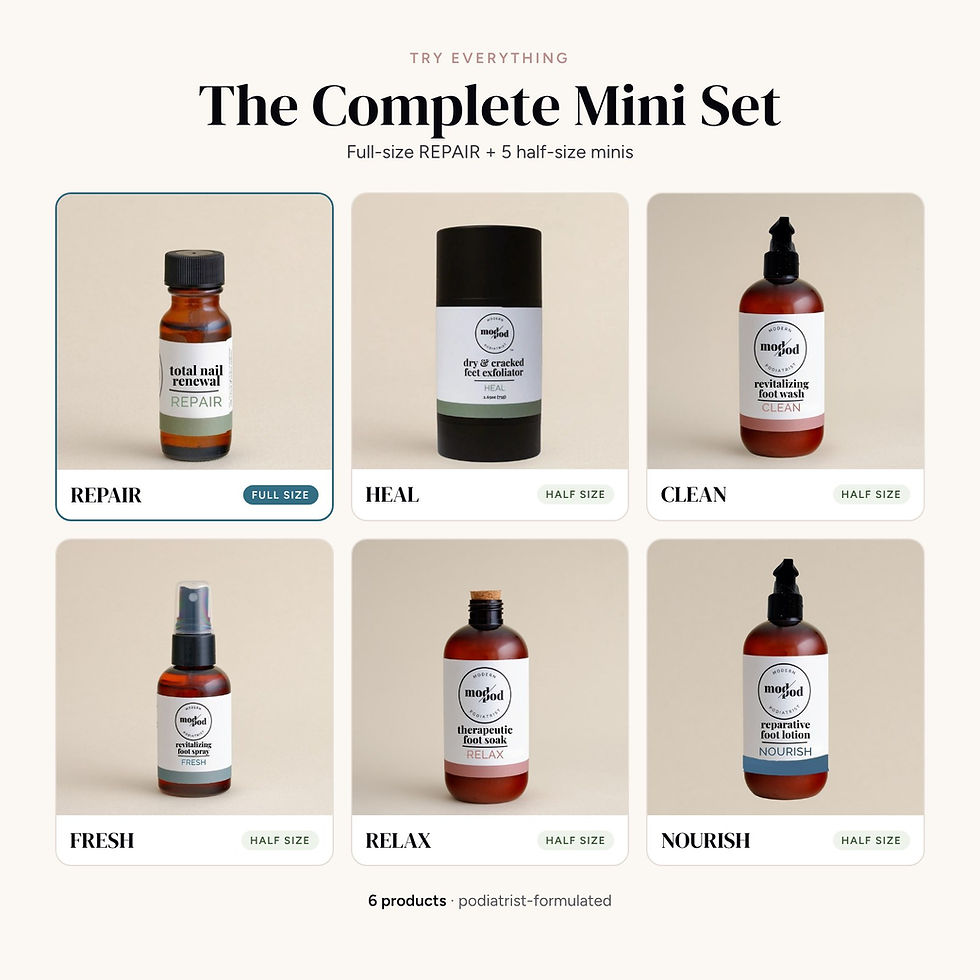 The Complete Mini Set: full-size REPAIR plus half-size HEAL, CLEAN, FRESH, RELAX and NOURISH by Modern Podiatrist