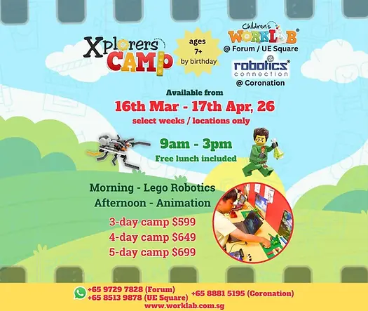 Childrens Worklab and Robotics Connection Xplorers Camp March, Spring Break, April and Easter Holiday Camps 2026