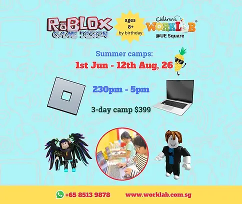 Childrens Worklab Roblox Game Design Camp June & Summer Holiday Camps 2026