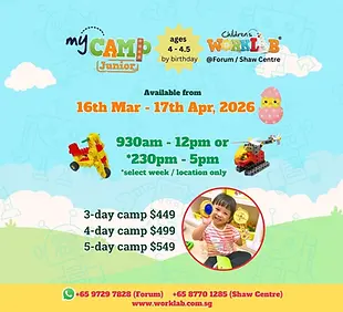 Childrens Worklab myCamp Jr March, Spring Break, April and Easter Holiday Camps 2026