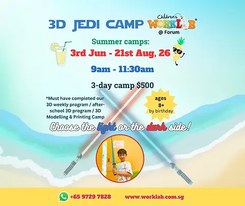 Childrens Worklab 3D Jedi Camp June & Summer Holiday Camps 2026