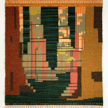 woven wool, archival print on cotton
18 x 18 inches 