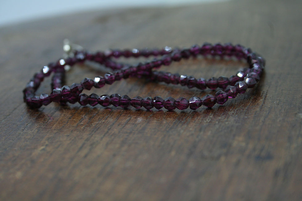 Thumbnail: Faceted Garnet Beaded Necklace