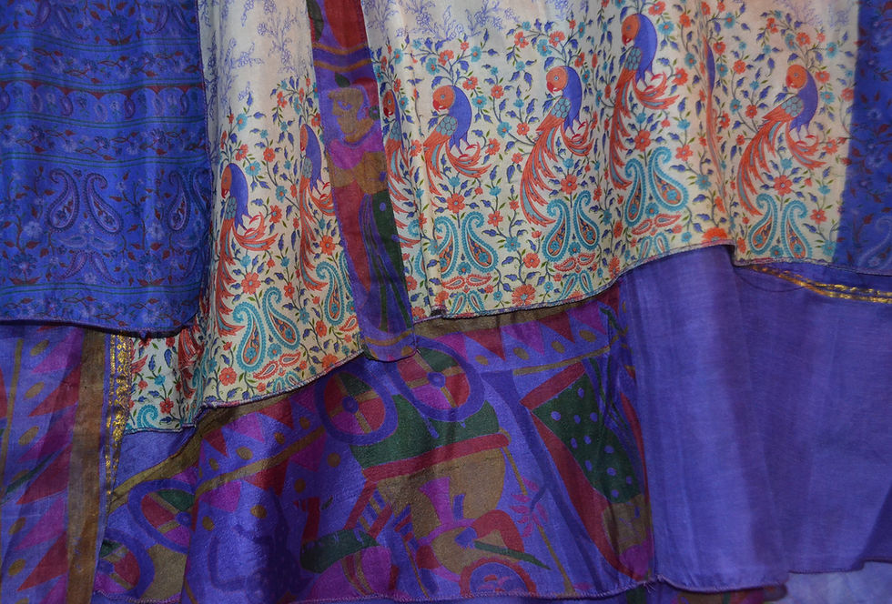 Thumbnail: Silk Wrap Skirt, Upcycled Saris