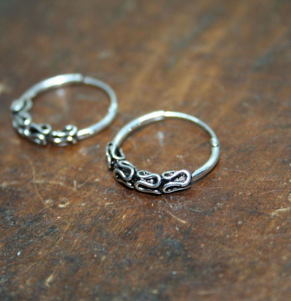 Thumbnail: Silver Hoop Earrings