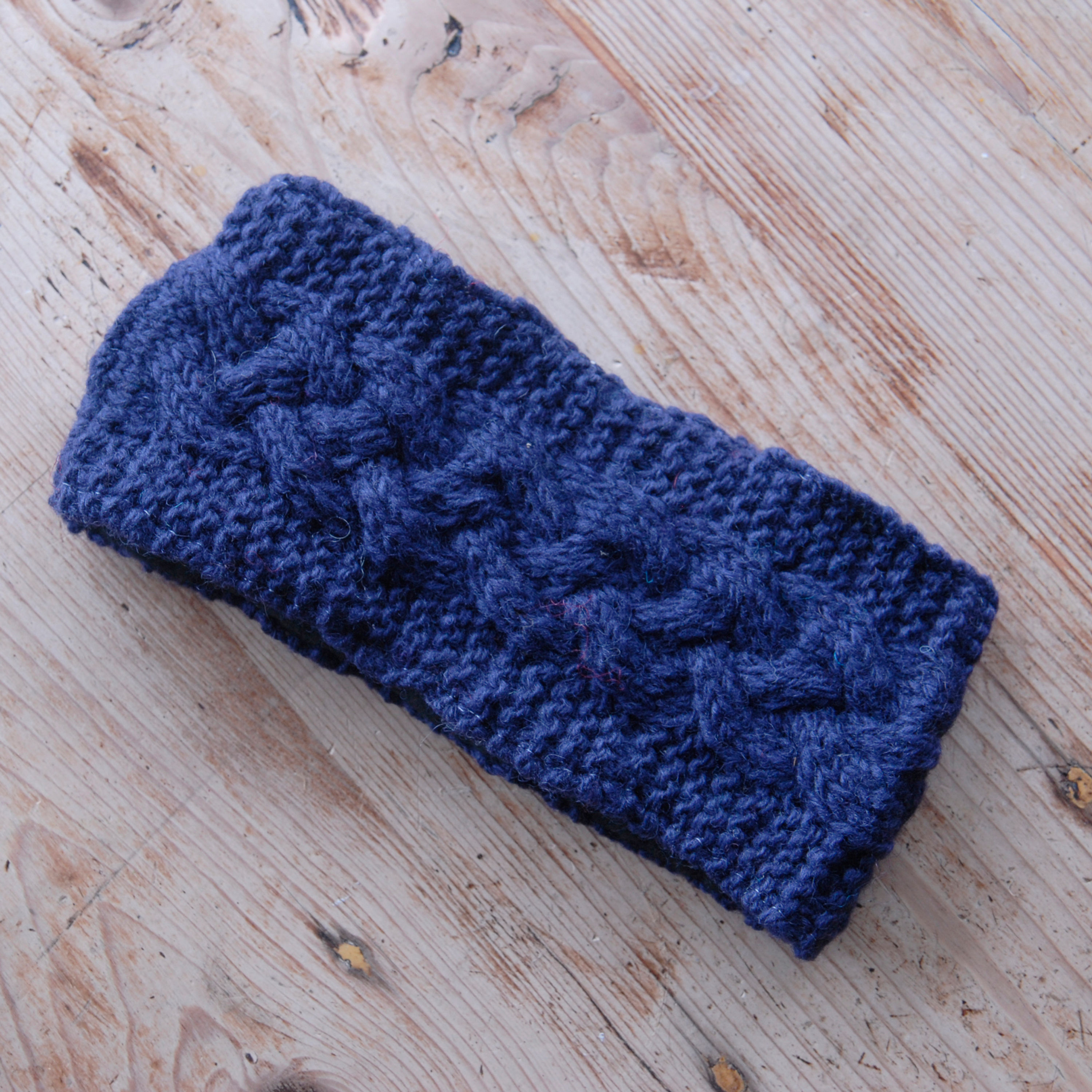 Knitted Woollen Headband Navy